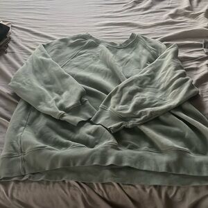 Oversized blue green crewneck